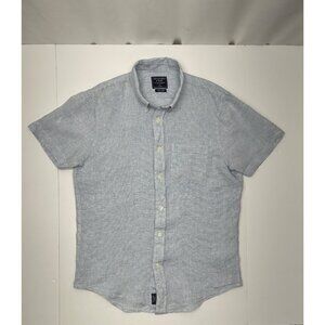 Abercrombie Mens Slim Fit Short-Sleeve Linen Cotton Button-Down Shirt Light